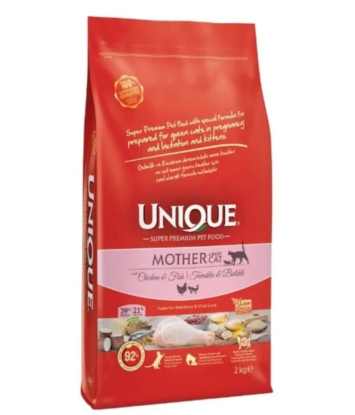Unique Tavuklu ve Balıklı Anne ve Yavru Kedi Maması 2 Kg - 1