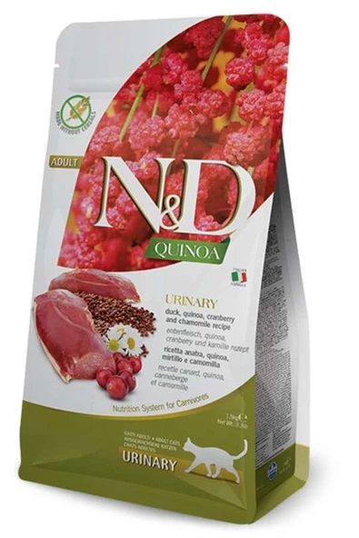 ND Quinoa Urinary Ördek Kinoa Aromalı İdrar Yolları Destekleyici Kedi Maması 1,5 Kg ürün görseli 1