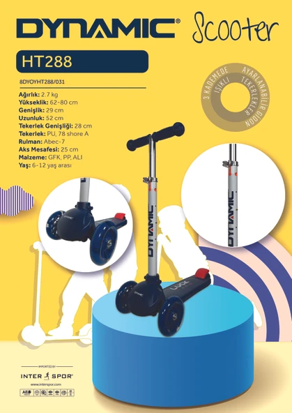 DYNAMIC HT288 3 TEKERLEKLİ SCOOTER LACVRT-BYZ
