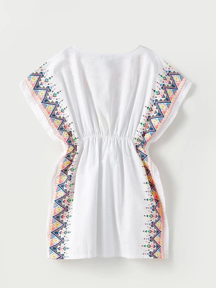 Beyaz baskılı dokuma kız çocuk Pareo DB200785PL - 2