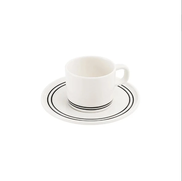 Güral Porselen Mental 4 Parça Çay Fincan Takımı Siyah - 3