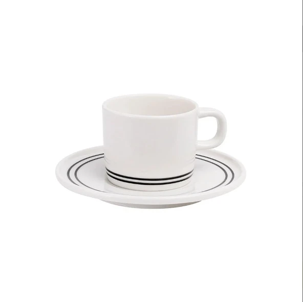 Güral Porselen Mental 4 Parça Çay Fincan Takımı Siyah - 2