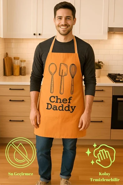 Chef Dady Sıvı Geçirmez Mutfak Önlüğü Leke Tutmaz, Sıvı Geçirmez, Kolay Temizlenebilir Önlük - 3