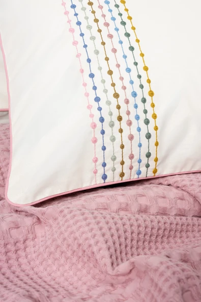 Cotton Box Aura Çift Kişilik Pike Takımı Pebble Pembe - 2
