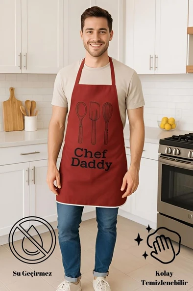 Chef Dady Sıvı Geçirmez Mutfak Önlüğü Leke Tutmaz, Sıvı Geçirmez, Kolay Temizlenebilir Önlük