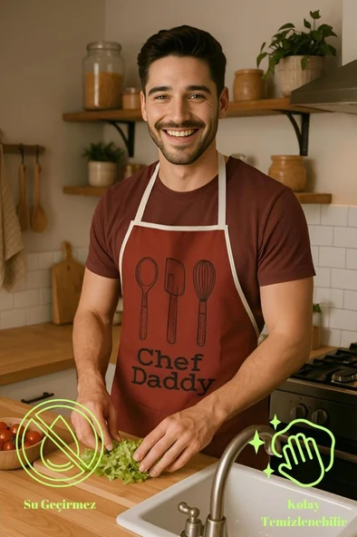 Chef Dady Sıvı Geçirmez Mutfak Önlüğü Leke Tutmaz, Sıvı Geçirmez, Kolay Temizlenebilir Önlük - 7