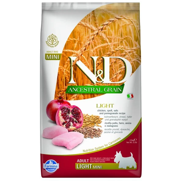 ND Az Tahıllı Tavuklu Light Mini Köpek Maması 2,5 Kg - 1
