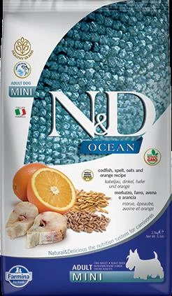 ND Az Tahıllı Balıklı Portakallı Yetişkin Mini Köpek Maması 2,5 Kg ürün görseli 1