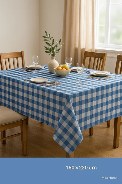 Mira Home Kareli Masa Örtüsü Sofra Bezi 160X220 Cm Rustik - 6