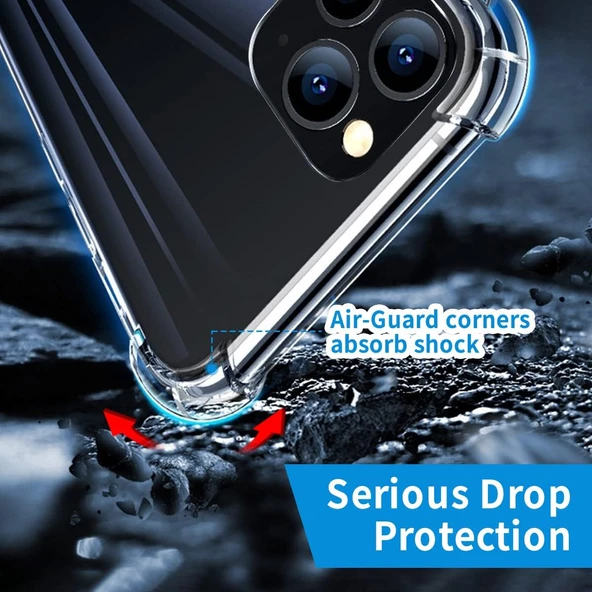 iPhone 11 Pro Uyumlu Darbe Önleyici Sararmaya Dayanıklı Airbag Korumalı Ultra Slim TPU Şeffaf Silikon Kılıf - 2