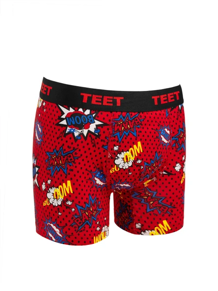 TEET Erkek Boxer Premium 3'lü Set Pamuklu Likralı Desenli Hediyelik - 4