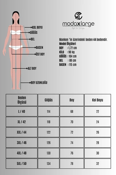 Kadın Büyük Beden Kısa Kollu Yakası Biye Detaylı Bluz 1970-25 - 8