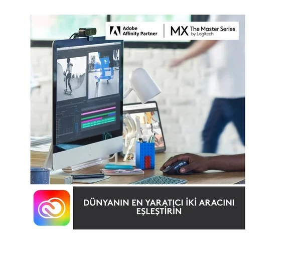 Logitech MX Keys Mini Minimalist Kablosuz Bluetooth Aydınlatmalı Türkçe Q Klavye - Siyah - 6