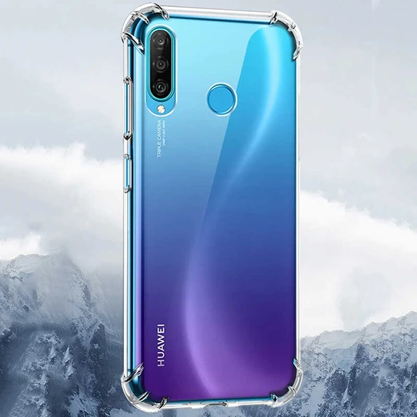 Huawei P40 Lite E Uyumlu Darbe Önleyici Sararmaya Dayanıklı Airbag Korumalı Ultra Slim TPU Şeffaf Silikon Kılıf - 3