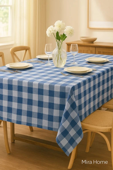 Mira Home Kareli Masa Örtüsü Sofra Bezi 160X220 Cm Rustik - 5