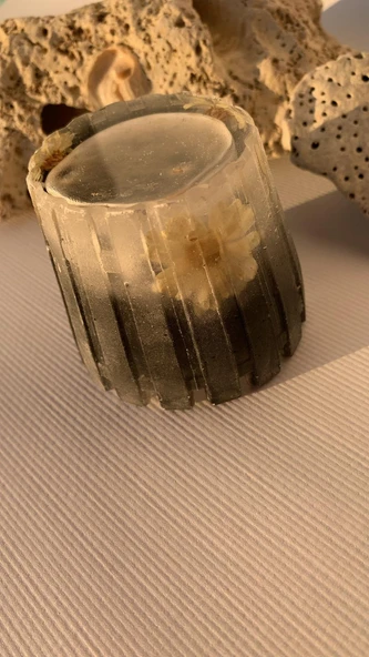 Siyah Şeffaf Renkli Kurutulmuş Papatyalı Tırtıklı Sukulent Model Epoksi Saksı El Yapımı Hediyelik - 6