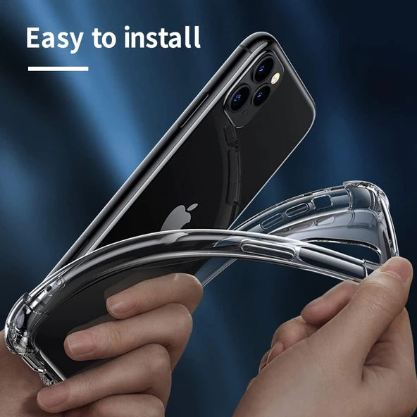 iPhone 11 Pro Uyumlu Darbe Önleyici Sararmaya Dayanıklı Airbag Korumalı Ultra Slim TPU Şeffaf Silikon Kılıf - 6