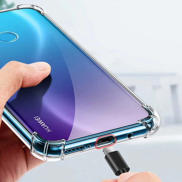 Huawei P40 Lite E Uyumlu Darbe Önleyici Sararmaya Dayanıklı Airbag Korumalı Ultra Slim TPU Şeffaf Silikon Kılıf - 7