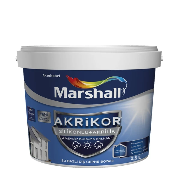 Marshall Akrikor Silikonlu + Akrilik Boya Y1 2,5 Lt (3,5 Kg) ürün görseli 1