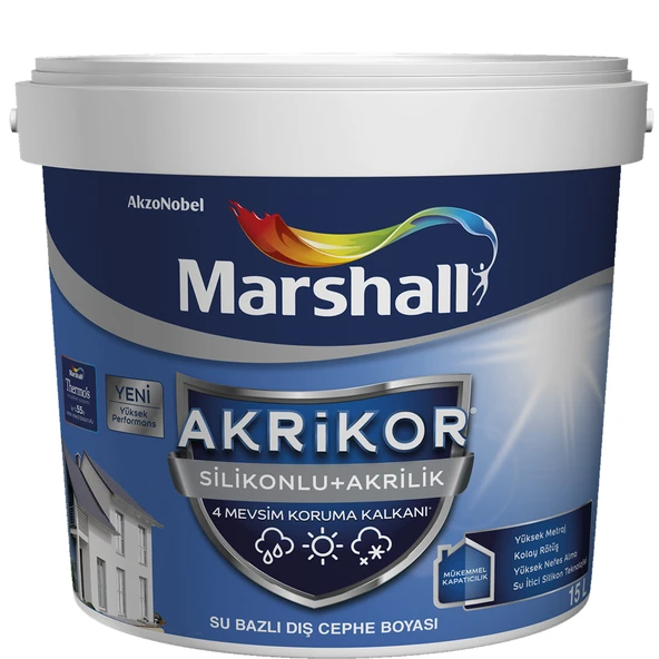Marshall Akrikor Silikonlu + Akrilik Boya Y3 15 Lt (20 Kg)