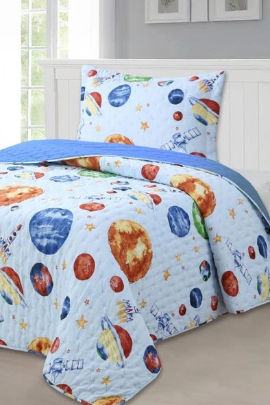 Space Genç Ve Çocuk Tek Kişilik Yatak Örtüsü 180x240