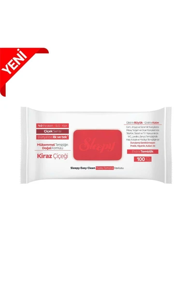 Sleepy Easy Clean Kiraz Çiçeği Yüzey Temizlik Havlusu&mendili 100 Yaprak - 3
