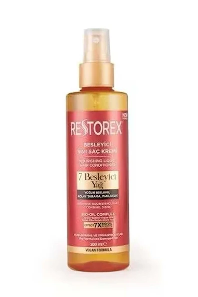 Restorex Besleyici Bakım Sıvı Saç Kremi 200 Ml - 7 Besleyici Yağ Göz Alıcı Parlaklık İpeksi Yumuşaklık - 2
