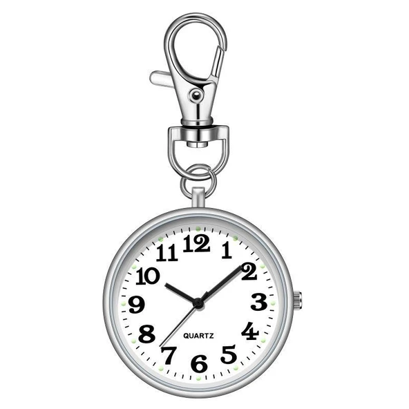Valkyrie Anahtarlık Klipsli Analog Quartz Cep Saati Siyah