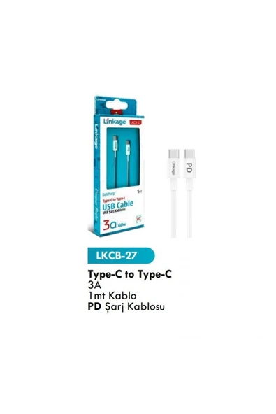 Linkage Type-c To Type-c 3a 1 mt Kablo Pd Şarj Kablosu Lkcb-27 Uyumlu