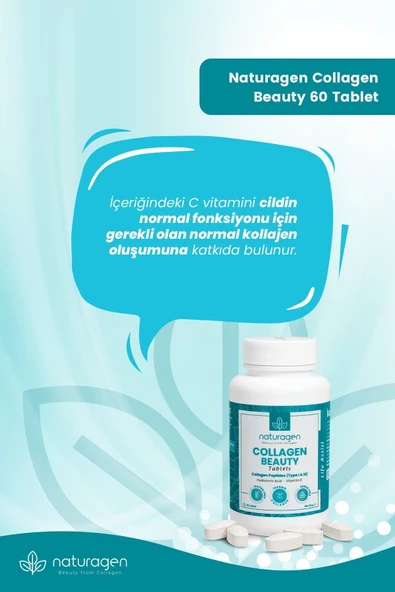 NaturagenCollagen Hidrolize Type 1&3 Hyaluronic Acid&Vitamin C - 60'lı Tablet - Resim 4