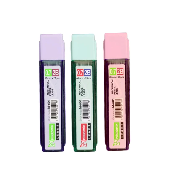 Mikro M-601 2B 60 mm 0.7 Kalem Ucu 3 Tüp Pastel Renkler