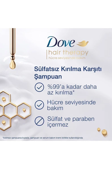 Dove Hair Therapy Sülfatsız Saç Bakım Şampuanı Breakage Remedy Kırılma Karşıtı 350 ml - 4