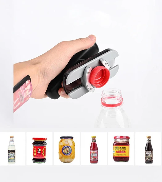 Valkyrie Ayarlanabilir Ergonomik Evrensel Kavanoz Pet Şişe Kapağı Açıcı Güçlü Tutuş Kaydırmaz Sap - 8