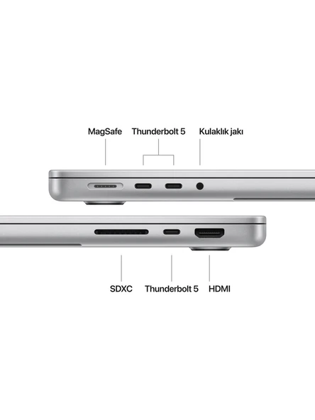 Apple MacBook Pro M4 Pro 24GB 512GB SSD macOS 14" Taşınabilir Bilgisayar Gümüş MX2E3TU/A - 3