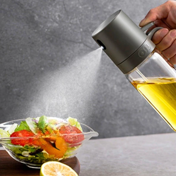 250 ML Kulplu Cam Yağ Limon Sos Spreyi Yağ Şişesi Yağdanlık Zeytinyağı Limon Püskürtücü - 5