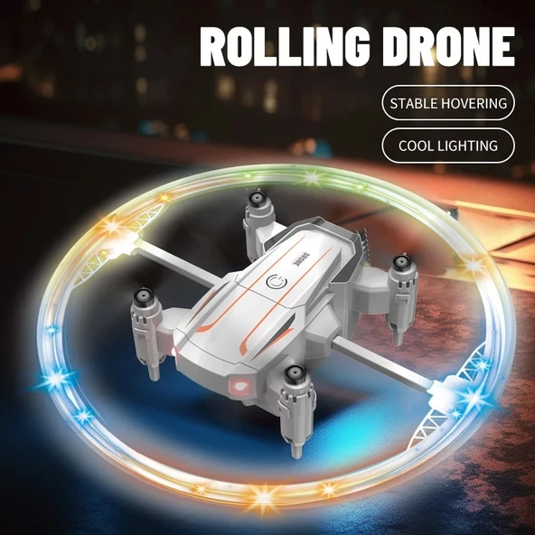 Katlanabilir Mini BK2 Drone Optik Akışlı LED Işıklı Tek Tuş Kalkış Katlanabilir Tasarım  RC Uzaktan Kumandalı DRONE - 2