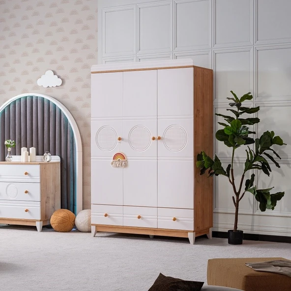 ALVİN 3 KAPILI DOLAP - MEŞE