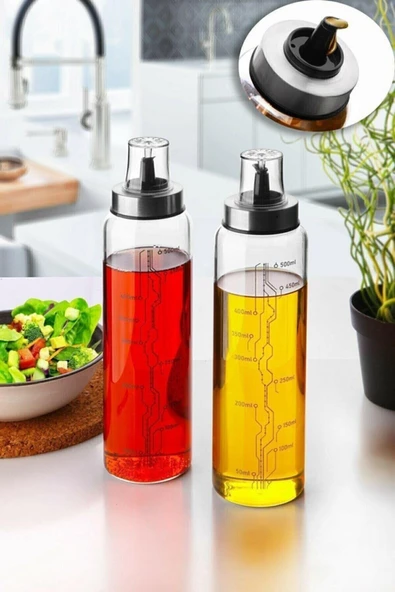 Borosilikat Akıllı Cam Yağdanlık - Dekoratif Sızdırmaz Sirkelik Sosluk 500 ML - 1