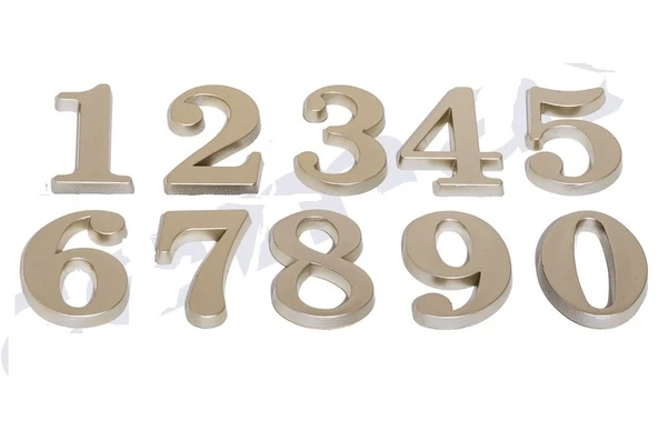 3 Adet 5,5 Cm Plastik English İtalik Kapı - Dolap Numarası - 2