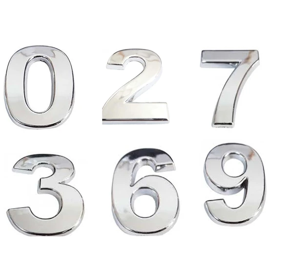 1 Adet 2,5 Cm Plastik Krom Kaplama Kapı - Dolap Numarası - 2