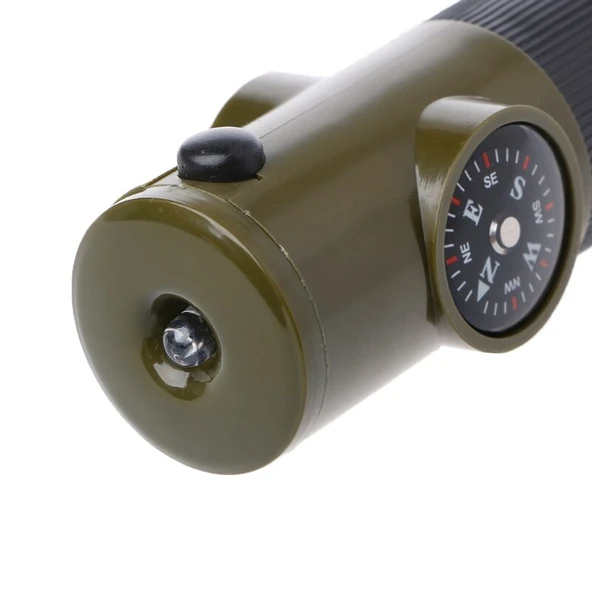 İzci Düdüğü - Avcı Düdüğü 7in1 Pusulalı Termometreli Survival Düdük - 5