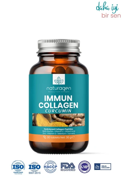 Naturagen Immun Collagen Curcumin (ZERDEÇALLI) Yeni Cam Şişe 30 Tablet ürün görseli
