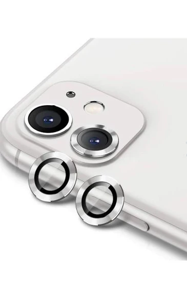 Iphone 11/12/12 Mini Uyumlu Kamera Koruyucu Lens Mercek Metal Çerçeveli 2li Set - 2