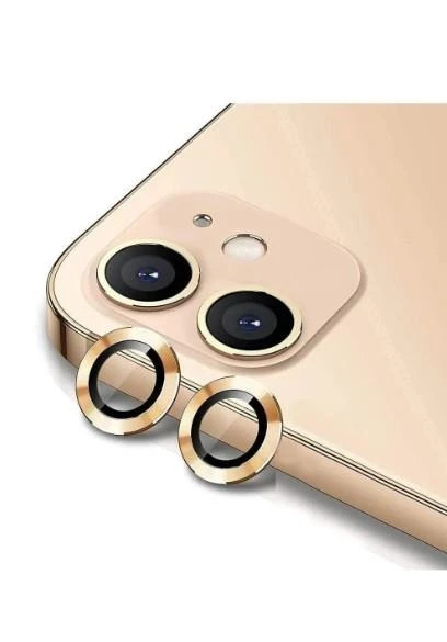 Iphone 11/12/12 Mini Uyumlu Kamera Koruyucu Lens Mercek Metal Çerçeveli 2li Set - 3