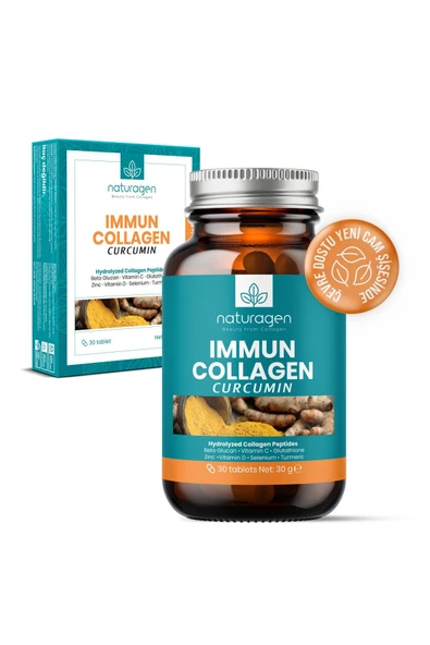 Naturagen Immun Collagen Curcumin (ZERDEÇALLI) Yeni Cam Şişe 30 Tablet - Resim 4