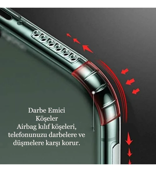 iPhone 12 Mini Uyumlu Darbe Önleyici Sararmaya Dayanıklı Airbag Korumalı Ultra Slim TPU Şeffaf Silikon Kılıf - 9