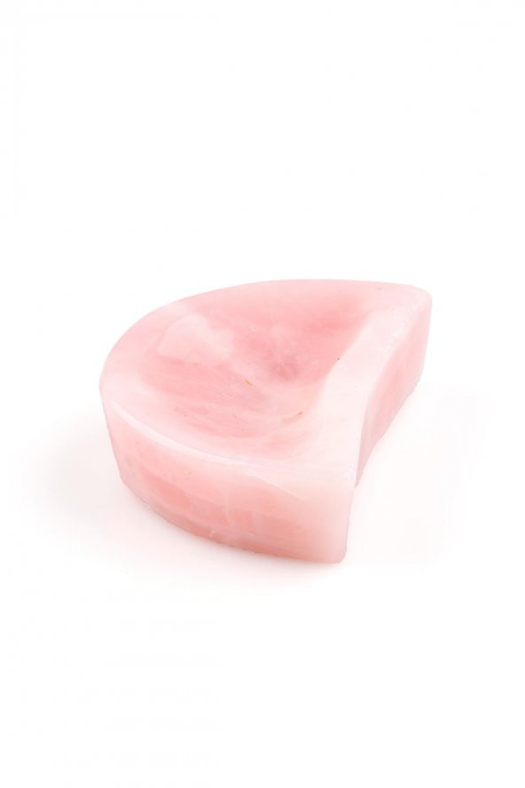 Pembe Kuvars Doğal Taş İçi Oyuk Parça