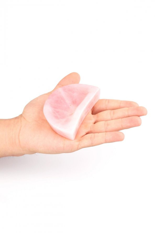 Pembe Kuvars Doğal Taş İçi Oyuk Parça - 3