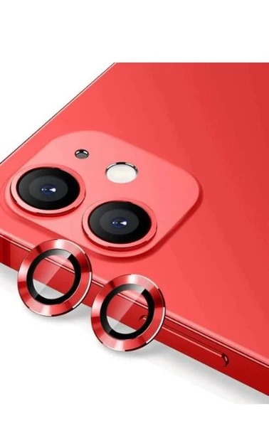 Iphone 11/12/12 Mini Uyumlu Kamera Koruyucu Lens Mercek Metal Çerçeveli 2li Set - 4