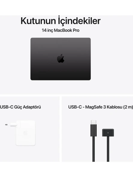 Apple MacBook Pro M4 Pro 24GB 512GB SSD macOS 14" Taşınabilir Bilgisayar Uzay Siyahı MX2H3TU/A - 3